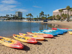 Marina "Mother's" Beach is a popular place for swimming, stand-up paddleboarding, and kayaking.