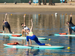 YOGAqua operates group and private water yoga classes at Marina "Mother's" Beach.