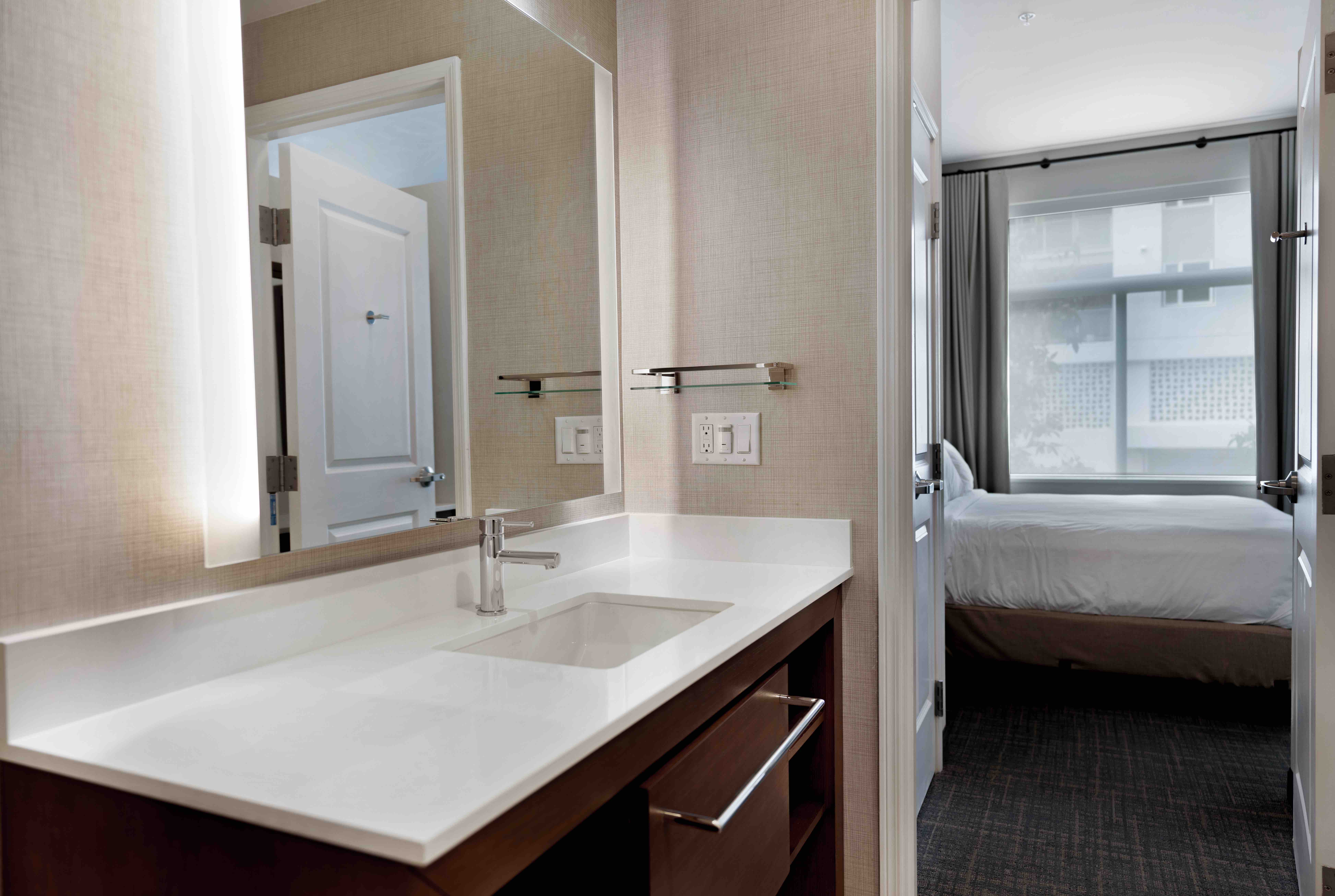 Bathroom of Residence Inn guest room in Marina del Rey